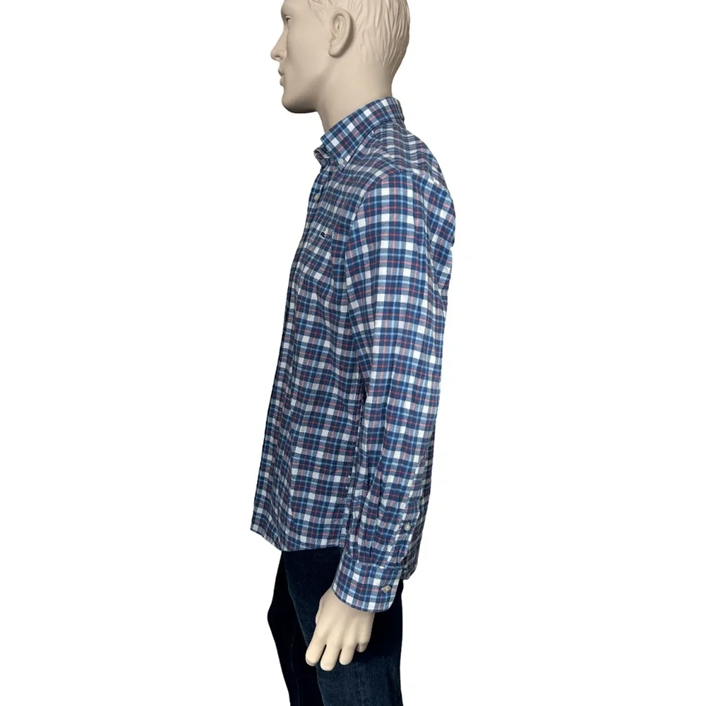 Vineyard Vines by Shep & Ian Whale Shirt Cotton Button Front Plaid Monogrammed - Picture 5 of 14